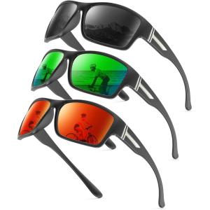 imageKALIYADI PolarizedSunglasses Men Sports SunGlasses Men Polarized Sunglasses Women UV400 Protection for Fishing GolfA07blackgreenred