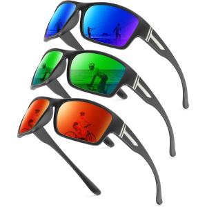 imageKALIYADI PolarizedSunglasses Men Sports SunGlasses Men Polarized Sunglasses Women UV400 Protection for Fishing GolfA08dark Bluegreenred