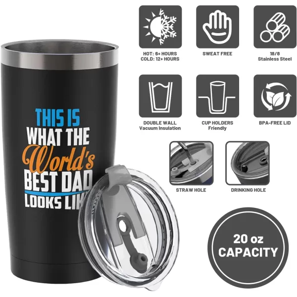 Sursip 20 oz Tumbler Gifts for Dad Fathers Day Gift  Mug Tumbler with Straw and Lid Double Wall Vacuum Stainless Steel Insulated Coffee Mug Travel Cup Keep Drinks ColdHot Sweat Proof  BlackBlack