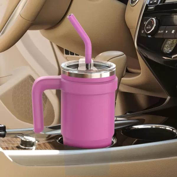Sursip 24 oz Insulated Tumbler with Handle Double Wall Vacuum Stainless Steel Cup with Straw and 2 Lids For ColdHot Drinks Coffee Travel Mug for CarHomeOfficePartyCamping Charcoal GrayClaret