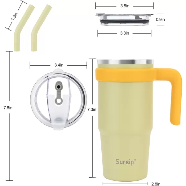 Sursip 24 oz Insulated Tumbler with Handle Double Wall Vacuum Stainless Steel Cup with Straw and 2 Lids For ColdHot Drinks Coffee Travel Mug for CarHomeOfficePartyCamping Charcoal GrayGreen