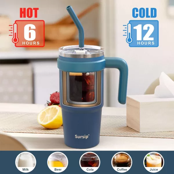 Sursip 24 oz Insulated Tumbler with Handle Double Wall Vacuum Stainless Steel Cup with Straw and 2 Lids For ColdHot Drinks Coffee Travel Mug for CarHomeOfficePartyCamping Charcoal GrayPinkPurple