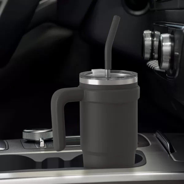 Sursip 24 oz Insulated Tumbler with Handle Double Wall Vacuum Stainless Steel Cup with Straw and 2 Lids For ColdHot Drinks Coffee Travel Mug for CarHomeOfficePartyCamping Charcoal GrayCharcoal