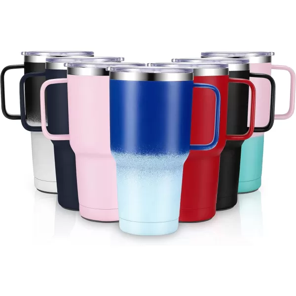 Sursip 30oz Insulated MugTumbler With Lid and StrawStainless Steel Vacuum TumblerKeep Cold and HotBPA FreeLeak ProofDishwasher SafeCar HolderGiftsTravel MugCoffee TumblerBlack1PackDark rainbow