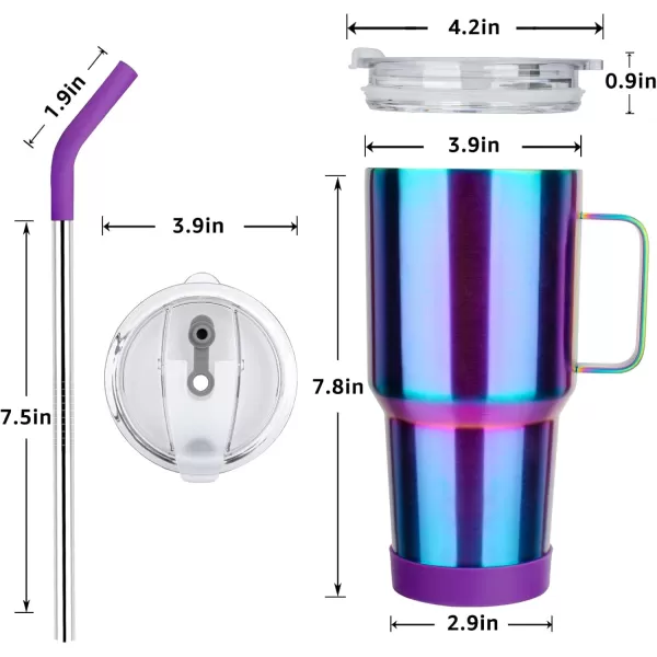Sursip 30oz Insulated MugTumbler With Lid and StrawStainless Steel Vacuum TumblerKeep Cold and HotBPA FreeLeak ProofDishwasher SafeCar HolderGiftsTravel MugCoffee TumblerBlack1Packblue titanium