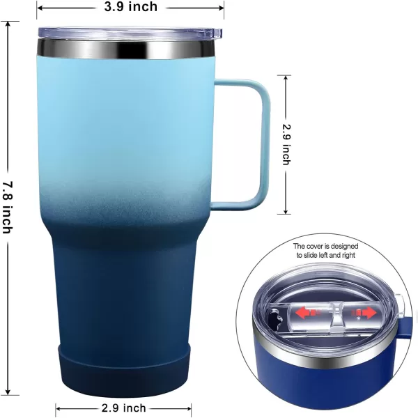 Sursip 30oz Insulated MugTumbler With Lid and StrawStainless Steel Vacuum TumblerKeep Cold and HotBPA FreeLeak ProofDishwasher SafeCar HolderGiftsTravel MugCoffee TumblerBlack1Packsky