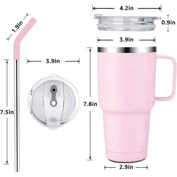 Sursip 30oz Insulated MugTumbler With Lid and StrawStainless Steel Vacuum TumblerKeep Cold and HotBPA FreeLeak ProofDishwasher SafeCar HolderGiftsTravel MugCoffee TumblerBlack1PackPink