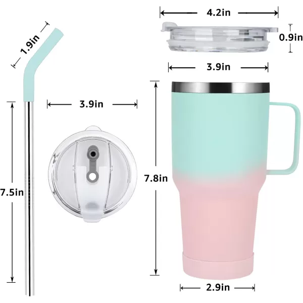 Sursip 30oz Insulated MugTumbler With Lid and StrawStainless Steel Vacuum TumblerKeep Cold and HotBPA FreeLeak ProofDishwasher SafeCar HolderGiftsTravel MugCoffee TumblerBlack1Packbluepink