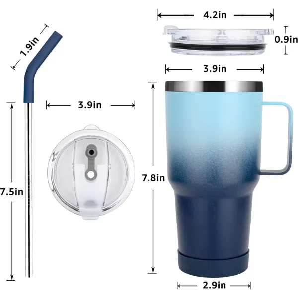 Sursip 30oz Insulated MugTumbler With Lid and StrawStainless Steel Vacuum TumblerKeep Cold and HotBPA FreeLeak ProofDishwasher SafeCar HolderGiftsTravel MugCoffee TumblerBlack1PackInjection CeramicWaves