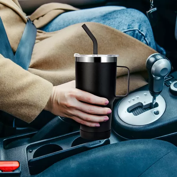 Sursip 30oz Insulated MugTumbler With Lid and StrawStainless Steel Vacuum TumblerKeep Cold and HotBPA FreeLeak ProofDishwasher SafeCar HolderGiftsTravel MugCoffee TumblerBlack1PackNavy