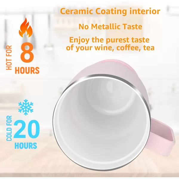 Sursip 30oz Insulated MugTumbler With Lid and StrawStainless Steel Vacuum TumblerKeep Cold and HotBPA FreeLeak ProofDishwasher SafeCar HolderGiftsTravel MugCoffee TumblerBlack1PackInjection CeramicPink