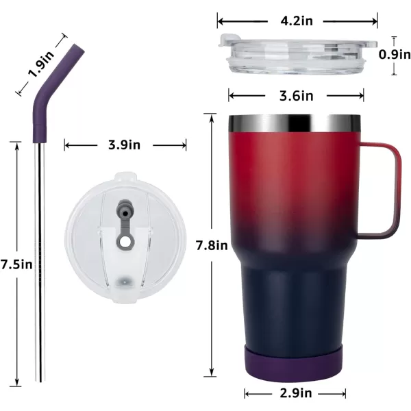 Sursip 30oz Insulated MugTumbler With Lid and StrawStainless Steel Vacuum TumblerKeep Cold and HotBPA FreeLeak ProofDishwasher SafeCar HolderGiftsTravel MugCoffee TumblerBlack1PackDark rainbow
