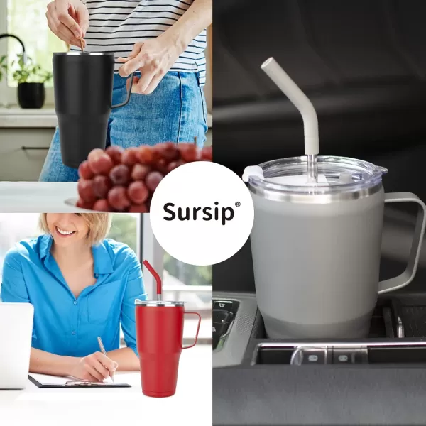 Sursip 30oz Mug TumblerStainless Steel Vacuum Insulated Mug with HandleLid and StrawFit for Car HolderKeeps Cold up to 24 HoursSweat ProofLeak ProofDishwasher SafeBlack1 Count Pack of 1