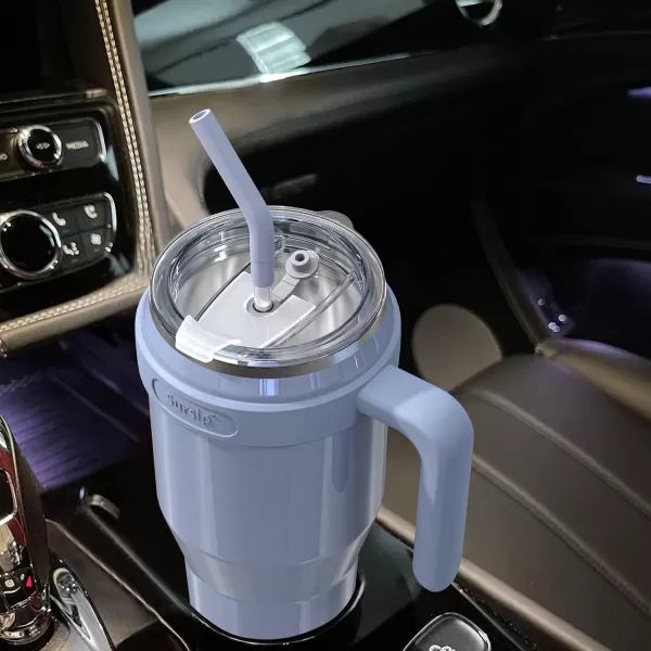 Sursip 40 oz Insulated Tumbler with Handle and StrawStainless Steel Vacuum Insulated MugGifts for Women Men Him HerIced Tea or CoffeeDrinks Cold up to 24 HoursFit Car HolderBlackIce Blue
