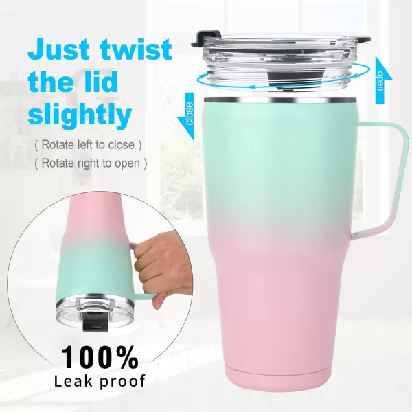Sursip 40 oz Insulated Tumbler with Screw Lid  Stainless Steel Vacuum Cup with Straw and Handle Keeps Drinks Cold up to 24 Hours  SweatLeak Proof Dishwasher Safe Fits Car Cup Holder BlackBlack