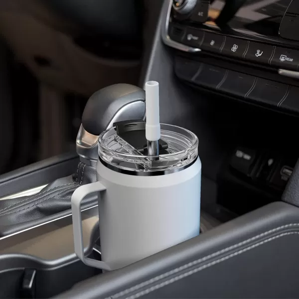 Sursip 40 oz Insulated Tumbler with Screw Lid  Stainless Steel Vacuum Cup with Straw and Handle Keeps Drinks Cold up to 24 Hours  SweatLeak Proof Dishwasher Safe Fits Car Cup Holder PinkWhite