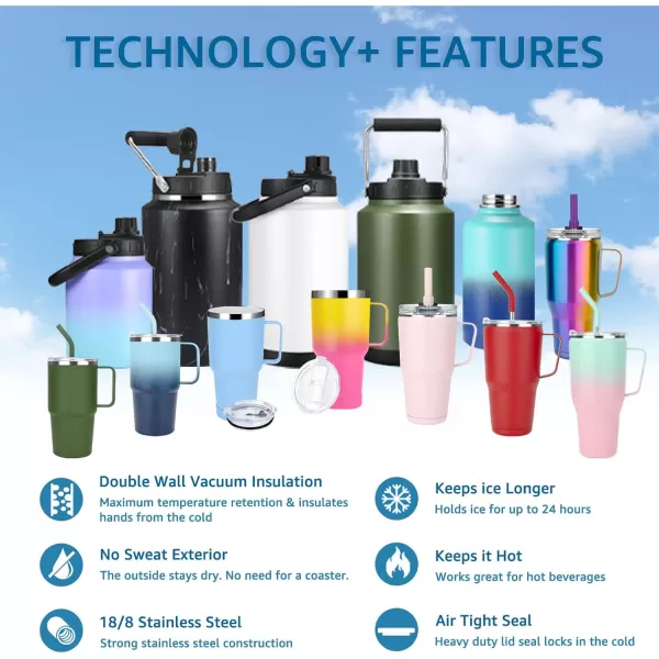 Sursip 40 oz Insulated Tumbler with Screw Lid  Stainless Steel Vacuum Cup with Straw and Handle Keeps Drinks Cold up to 24 Hours  SweatLeak Proof Dishwasher Safe Fits Car Cup Holder BlackBlack