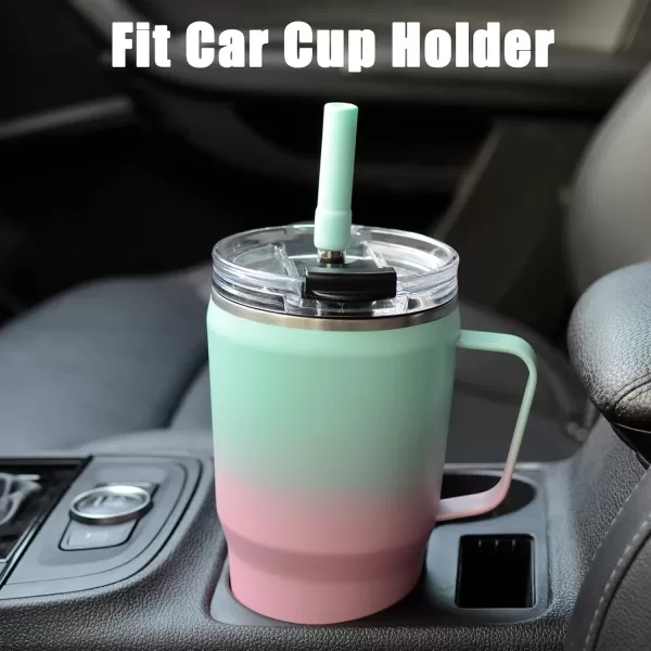Sursip 40 oz Insulated Tumbler with Screw Lid  Stainless Steel Vacuum Cup with Straw and Handle Keeps Drinks Cold up to 24 Hours  SweatLeak Proof Dishwasher Safe Fits Car Cup Holder BlackPinkGreen
