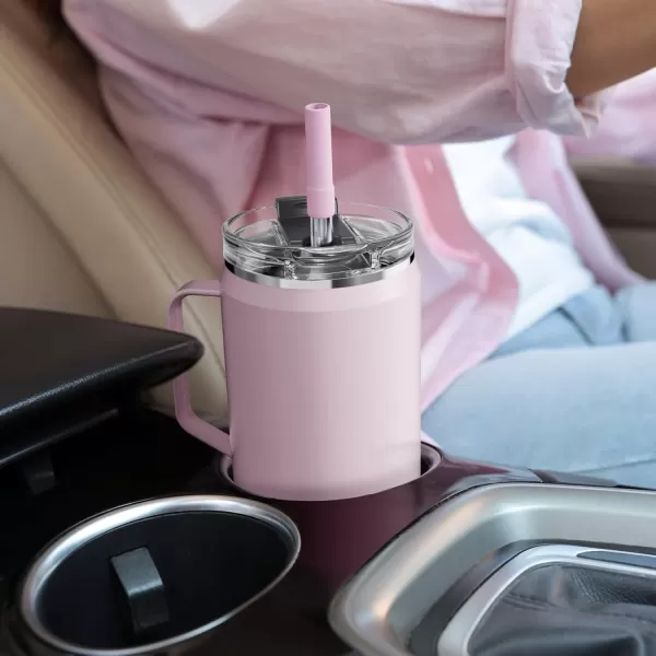 Sursip 40 oz Insulated Tumbler with Screw Lid  Stainless Steel Vacuum Cup with Straw and Handle Keeps Drinks Cold up to 24 Hours  SweatLeak Proof Dishwasher Safe Fits Car Cup Holder BlackPink