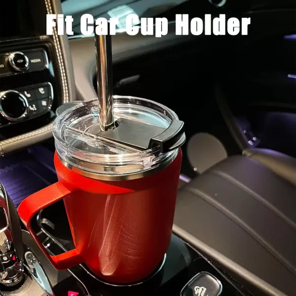 Sursip 40 oz Insulated Tumbler with Screw Lid  Stainless Steel Vacuum Cup with Straw and Handle Keeps Drinks Cold up to 24 Hours  SweatLeak Proof Dishwasher Safe Fits Car Cup Holder BlackBlack