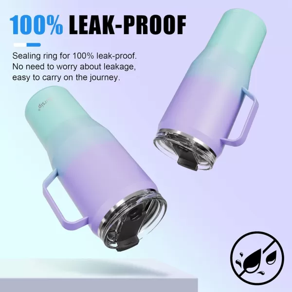 Sursip 40 oz Insulated Tumbler with Screw Lid  Stainless Steel Vacuum Cup with Straw and Handle Keeps Drinks Cold up to 24 Hours  SweatLeak Proof Dishwasher Safe Fits Car Cup Holder PinkOlive Green