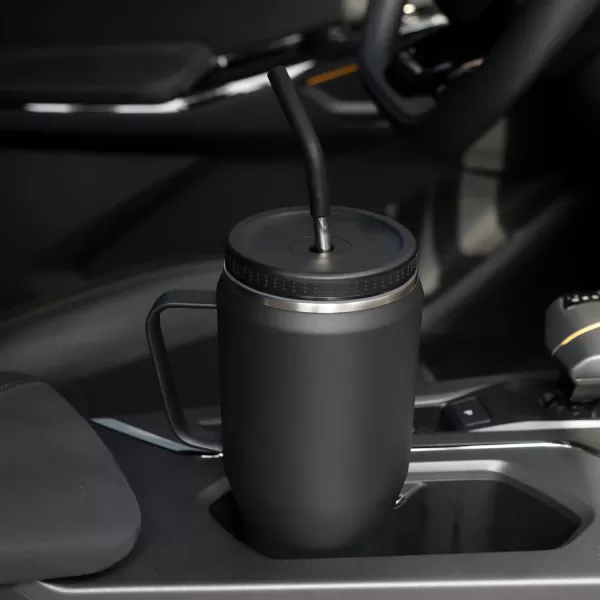 Sursip 40 oz Tumbler with Handle and Straw Lid  Stainless Steel Vacuum Insulated Coffee Cup Travel Mug Keeps Drinks Cold up to 24 Hours  Sweat Proof Dishwasher Safe Cupholder Friendly BlackBlack