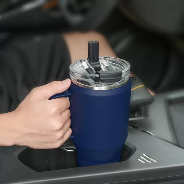 Sursip 40oz Insulated Tumbler with Stainless Steel Handle and 2 in 1 Straw LidStainless Steel Double Wall Travel MugLeak Proof Iced Coffee CupHot for 8H or Iced for 24HSweat ProofBPA FreeBlackPink