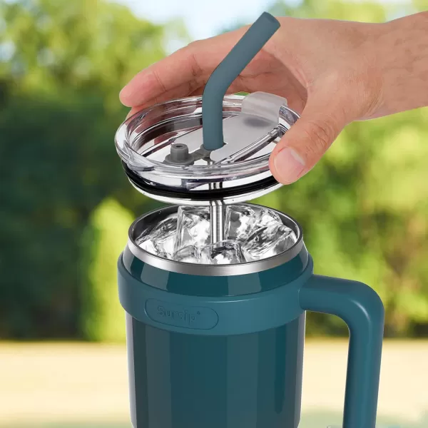 Sursip 50 oz Mug TumblerStainless Steel Tumbler Mug with NonRemovable HandleKeeps Drinks Cold up to 24 HoursSweat Proof Dishwasher SafeBPA FreeMild MintDark Green