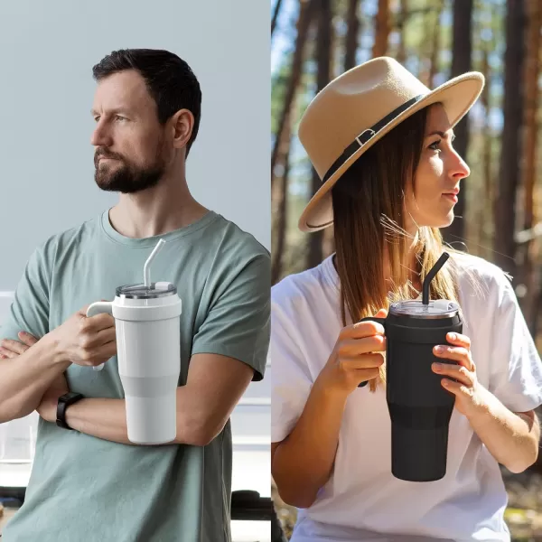 Sursip 50 oz Mug TumblerStainless Steel Tumbler Mug with NonRemovable HandleKeeps Drinks Cold up to 24 HoursSweat Proof Dishwasher SafeBPA FreeMild MintBlack