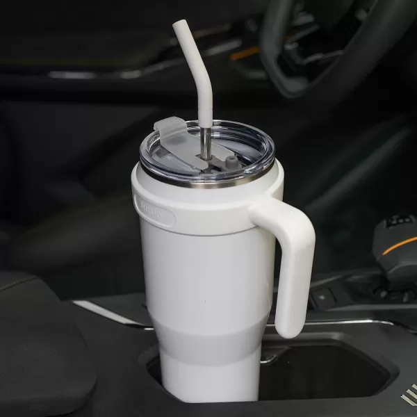 Sursip 50 oz Mug TumblerStainless Steel Tumbler Mug with NonRemovable HandleKeeps Drinks Cold up to 24 HoursSweat Proof Dishwasher SafeBPA FreeMild MintWhite50oz