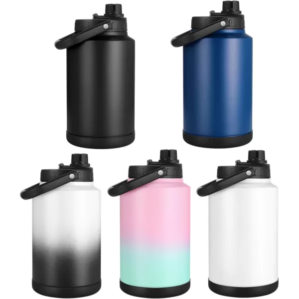 Sursip One Gallon Insulated Water Jug wtih Straw128 Oz Water Bottle188 FoodgradeKeep Drinking Hot and ColdSweat ProofGreat for TravelHikingCampingSportsGamingGiftNavy BlueWhite