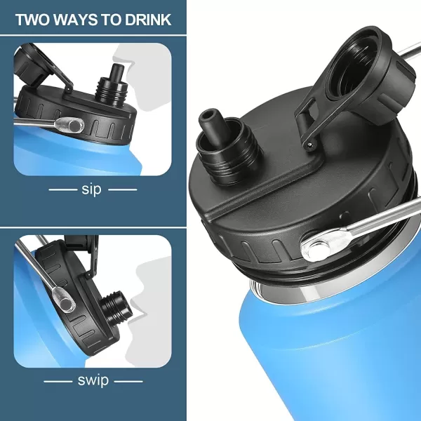 Sursip One Gallon Insulated Water Jug wtih Straw128 Oz Water Bottle188 FoodgradeKeep Drinking Hot and ColdSweat ProofGreat for TravelHikingCampingSportsGamingGiftNavy BlueBlueBlack