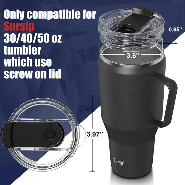 Sursip Replacement Screw Lid for SursipZenboZukro 304050 oz Screw Lid Tumbler Fit for 36 inch Screw Lid Travel Coffee Cup Mug Transparent