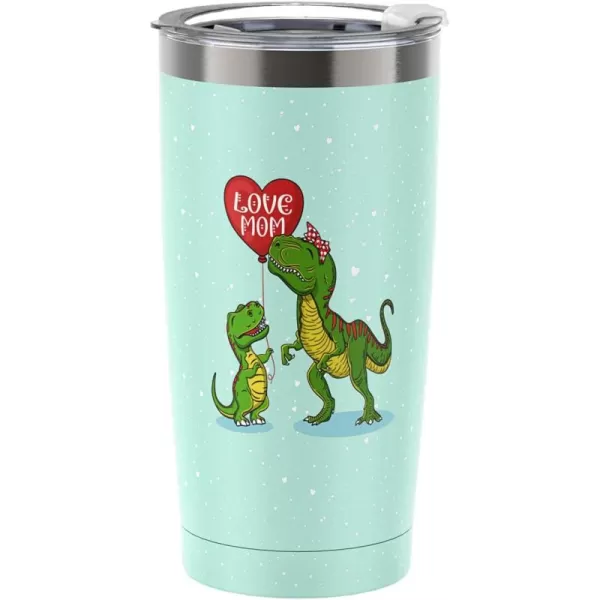 Sursip 20 oz Tumbler Gifts for Dad Fathers Day Gift  Mug Tumbler with Straw and Lid Double Wall Vacuum Stainless Steel Insulated Coffee Mug Travel Cup Keep Drinks ColdHot Sweat Proof  BlackGreen Dino