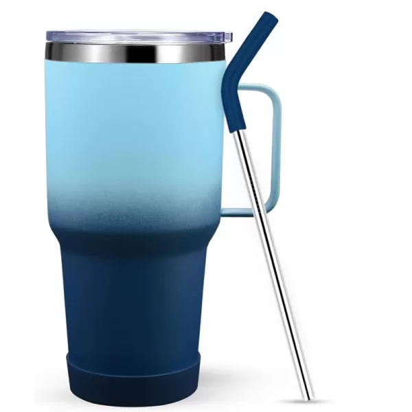 Sursip 30oz Insulated MugTumbler With Lid and StrawStainless Steel Vacuum TumblerKeep Cold and HotBPA FreeLeak ProofDishwasher SafeCar HolderGiftsTravel MugCoffee TumblerBlack1Packsky