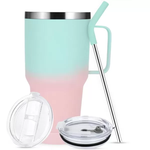 Sursip 30oz Insulated MugTumbler With Lid and StrawStainless Steel Vacuum TumblerKeep Cold and HotBPA FreeLeak ProofDishwasher SafeCar HolderGiftsTravel MugCoffee TumblerBlack1Packbluepink