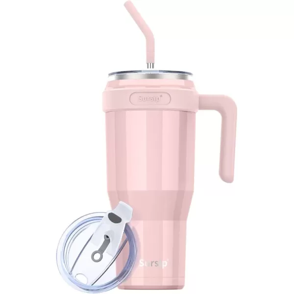 Sursip 50 oz Mug TumblerStainless Steel Tumbler Mug with NonRemovable HandleKeeps Drinks Cold up to 24 HoursSweat Proof Dishwasher SafeBPA FreeMild MintPink