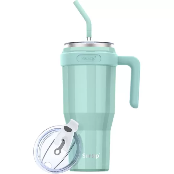 Sursip 50 oz Mug TumblerStainless Steel Tumbler Mug with NonRemovable HandleKeeps Drinks Cold up to 24 HoursSweat Proof Dishwasher SafeBPA FreeMild MintMild Mint