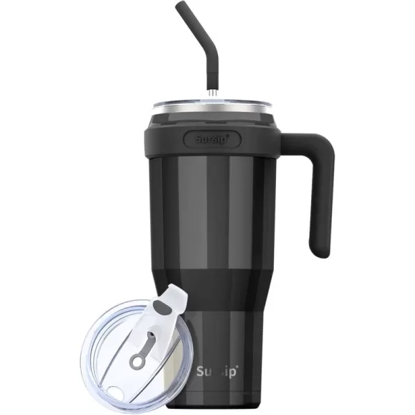 Sursip 50 oz Mug TumblerStainless Steel Tumbler Mug with NonRemovable HandleKeeps Drinks Cold up to 24 HoursSweat Proof Dishwasher SafeBPA FreeMild MintBlack