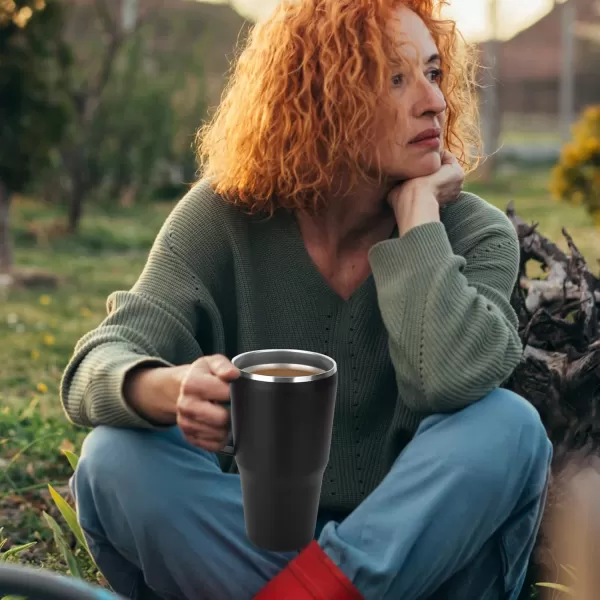 Sursip 40oz Mug TumblerStainless Steel Vacuum Insulated Mug with HandleLid and StrawFit for Car HolderKeeps Cold up to 24 HoursSweat ProofLeak ProofDishwasher SafeBlackBlack