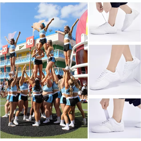 Akk Cheer Shoes for Teen Youth Girls  White Cheerleading Dance Comfortable Sport Athletic Training Team Competition Sneakers