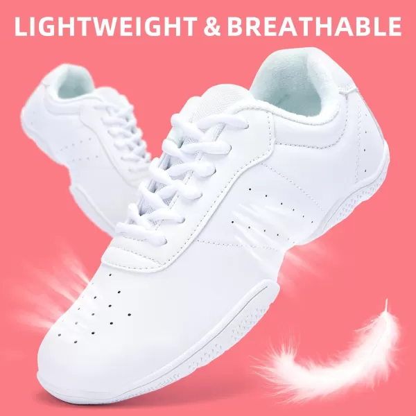 Akk Cheer Shoes for Teen Youth Girls  White Cheerleading Dance Comfortable Sport Athletic Training Team Competition Sneakers