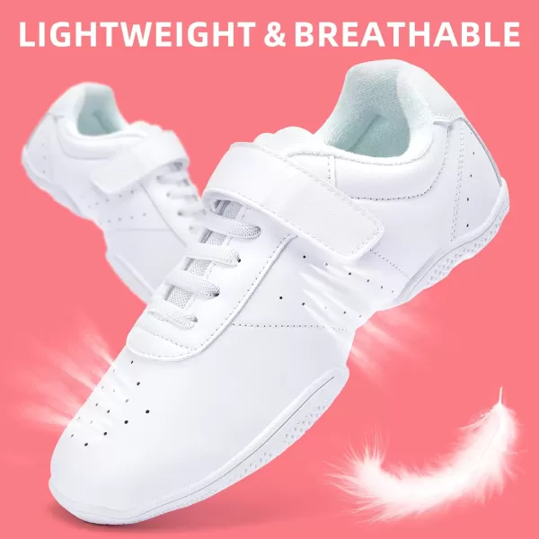 Akk Cheer Shoes for Teen Youth Girls Women  White Cheerleading Dance Comfortable Sport Athletic Training Team Competition Sneakers