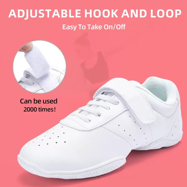 Akk Cheer Shoes for Teen Youth Girls Women  White Cheerleading Dance Comfortable Sport Athletic Training Team Competition Sneakers