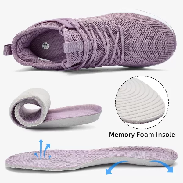 Akk Womens Athletic Walking Shoes  Running Tennis Shoes Jogging Workout Lightweight Breathable Slip on Sneakers for Indoor Outdoor Gym Travel WorkBlight Purple