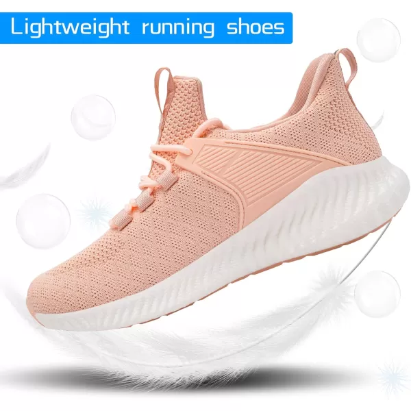 Akk Womens Running Workout Shoes  Non Slip Lightweight Gym Mesh Sneakers for Walking Tennis Training Outdoor Sport Peach