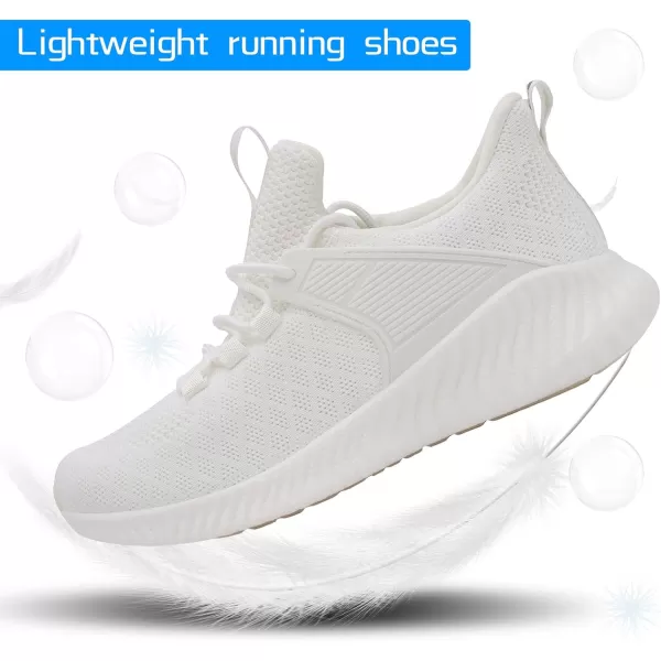 Akk Womens Running Workout Shoes  Non Slip Lightweight Gym Mesh Sneakers for Walking Tennis Training Outdoor Sport White Size 7 US