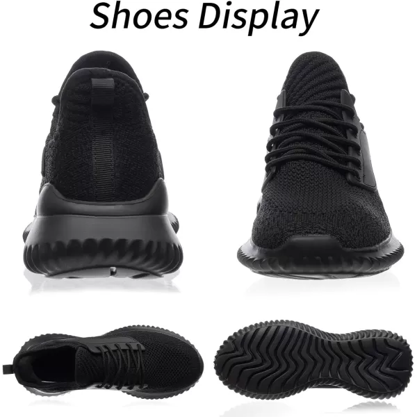 Akk Womens Walking Shoes  Slip On Tennis Running Shoes Memory Foam Lightweight Work Sneakers for Indoor Outdoor GymC09 All Black