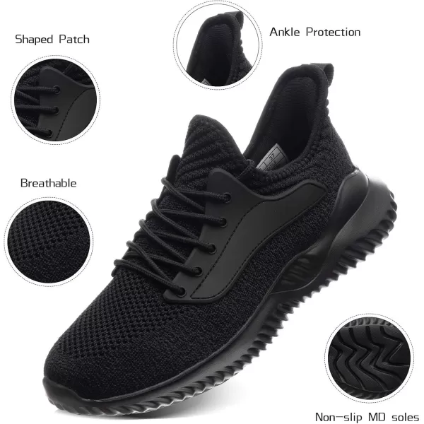 Akk Womens Walking Shoes  Slip On Tennis Running Shoes Memory Foam Lightweight Work Sneakers for Indoor Outdoor GymC09 All Black