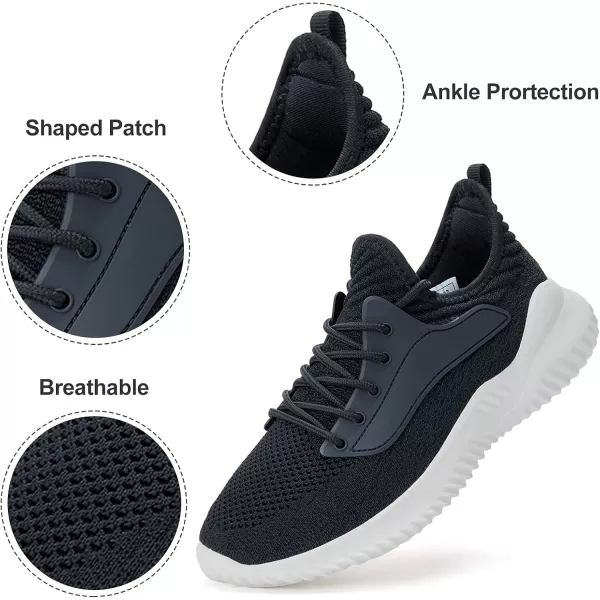 Akk Womens Walking Shoes  Slip On Tennis Running Shoes Memory Foam Lightweight Work Sneakers for Indoor Outdoor GymC09 Black